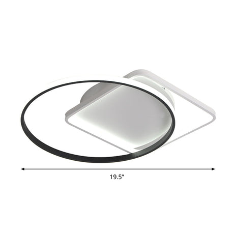 Modernist Acrylic Led Flushmount Ceiling Light In White/Warm 16/19.5 Wide
