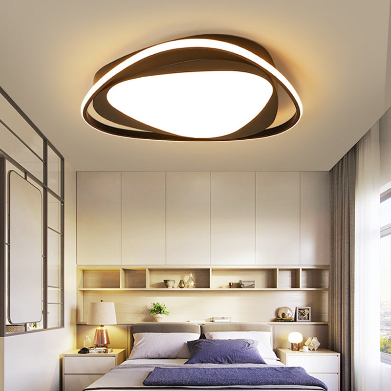 Modern Triangle Metal Ceiling Light Fixture - Black 16.5’/20.5’ Wide Led Flush Mount