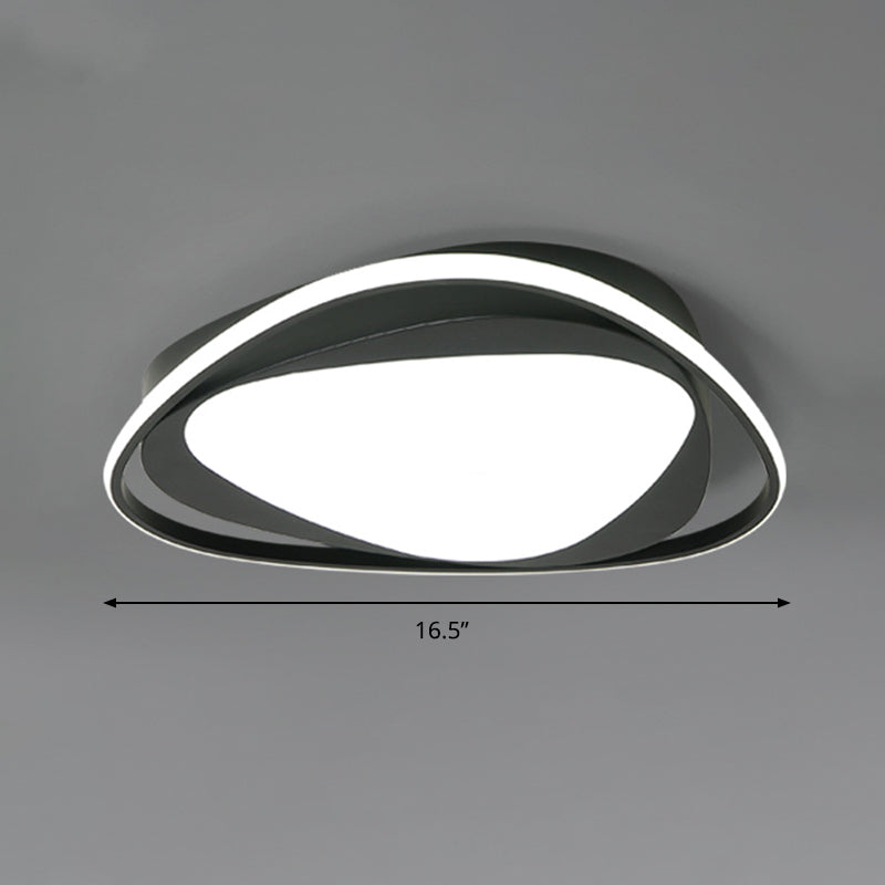 Modern Triangle Metal Ceiling Light Fixture - Black 16.5’/20.5’ Wide Led Flush Mount