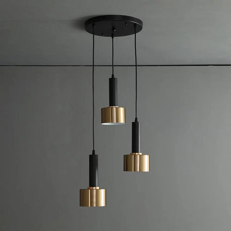 3-Head Brass Grenade Shaped Ceiling Light - Metallic Suspension Fixture / Round