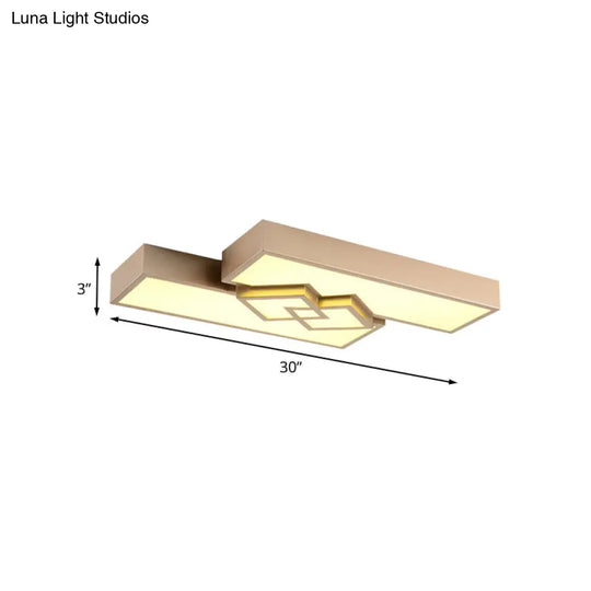30/39 Modern Metallic Led Gold Flushmount Ceiling Light For Living Room