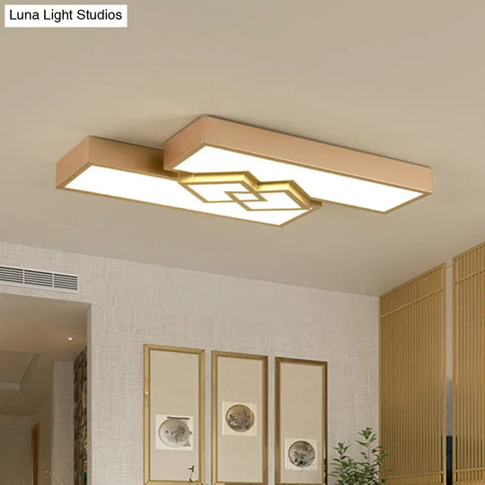 30/39 Modern Metallic Led Gold Flushmount Ceiling Light For Living Room / 30