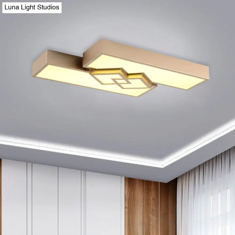 30’/39’ Modern Metallic Led Gold Flushmount Ceiling Light For Living Room