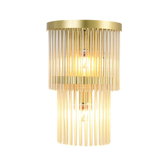 Traditional Gold Clear Crystal Led Wall Sconce For Living Room