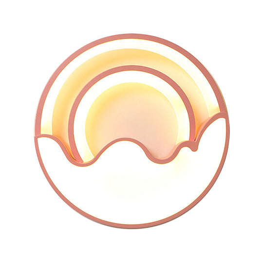 Macaron Led Ceiling Lamp - Modern Flush Mount Light For Childs Bedroom