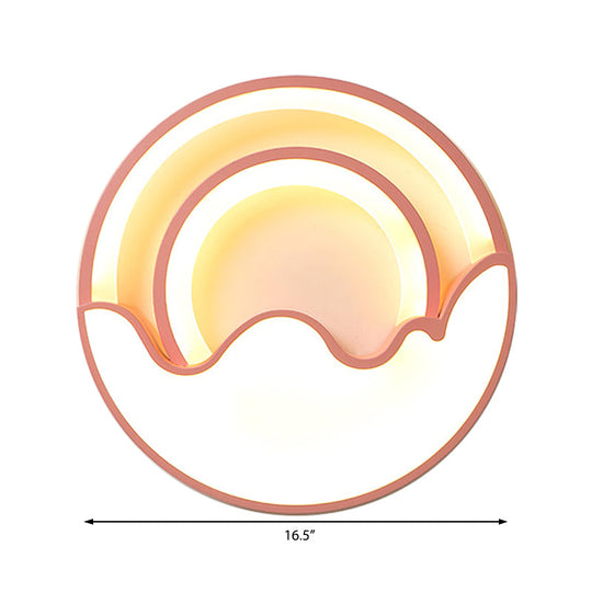 Macaron Led Ceiling Lamp - Modern Flush Mount Light For Child’s Bedroom