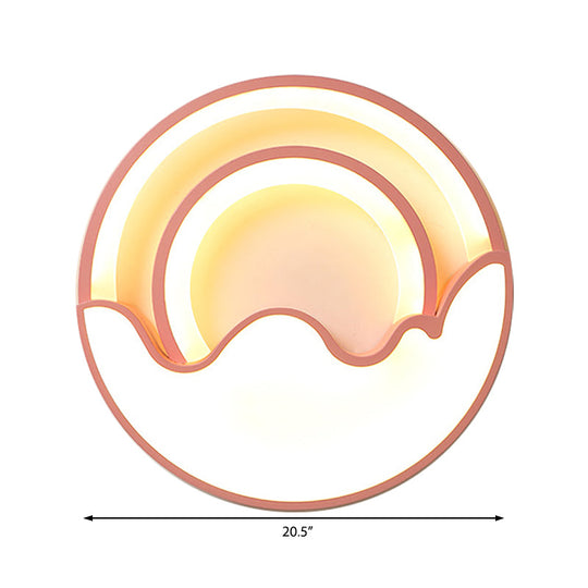 Macaron Led Ceiling Lamp - Modern Flush Mount Light For Childs Bedroom