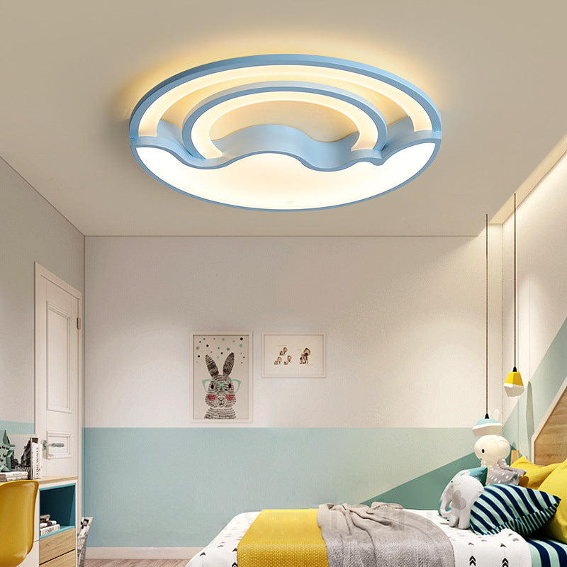 Macaron Led Ceiling Lamp - Modern Flush Mount Light For Childs Bedroom