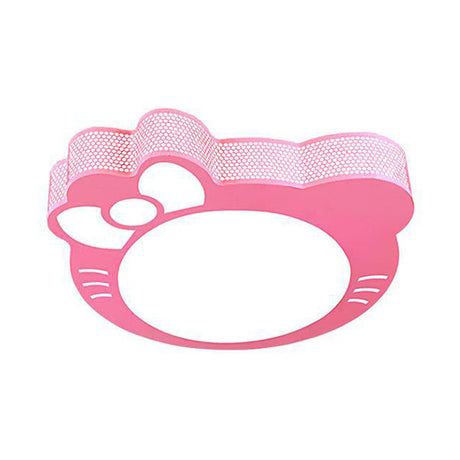 Pink Cartoon Acrylic Metal Led Ceiling Light For Girls Room / White