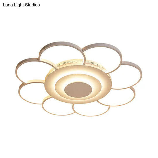31.5/39 Flower Flushmount Acrylic Led White Ceiling Light In Warm/White/Natural - Simple & Wide