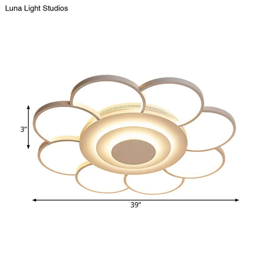 31.5’/39’ Flower Flushmount Acrylic Led White Ceiling Light In Warm/White/Natural - Simple & Wide