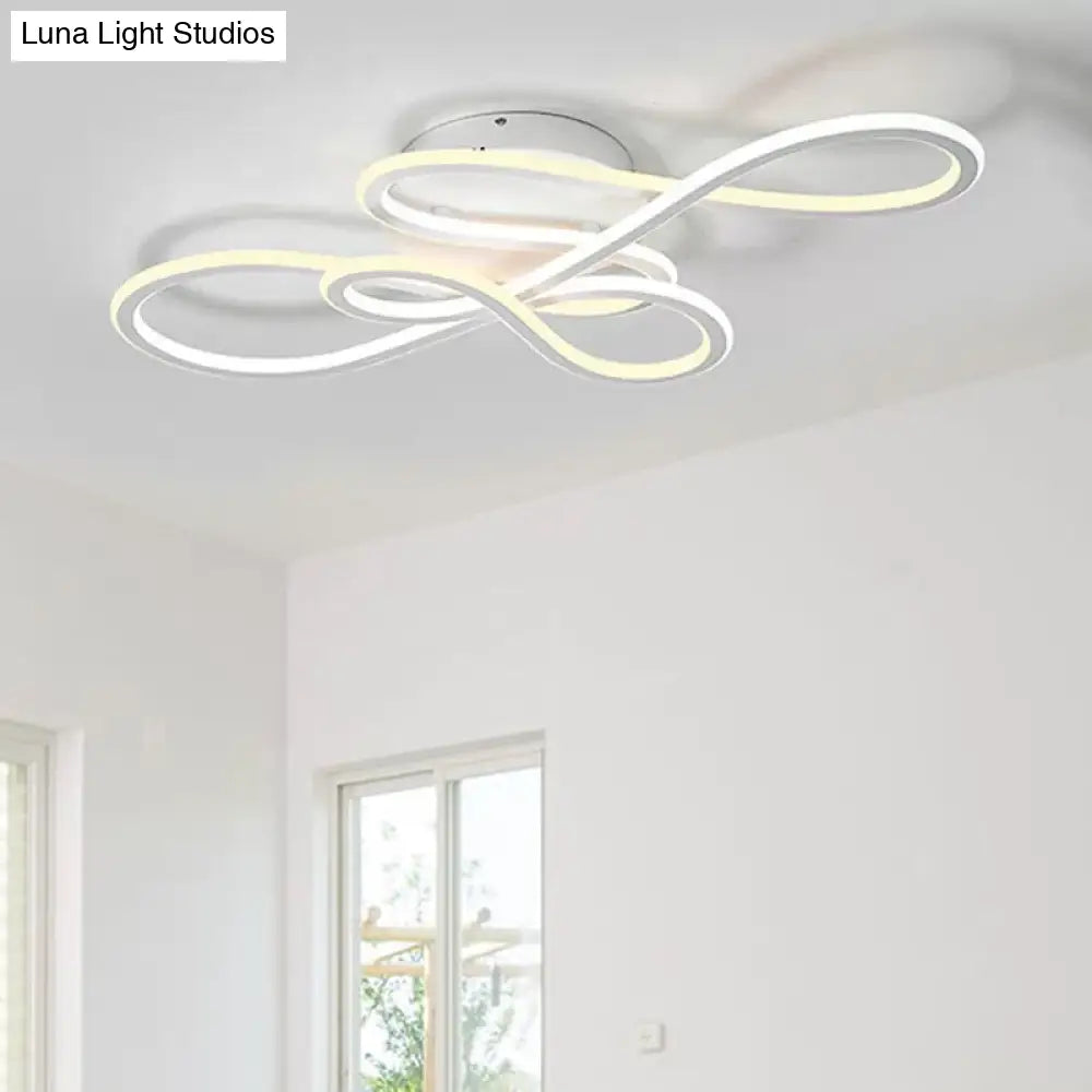 31.5’/39’ Modern Acrylic Led Semi - Flush Ceiling Light - Twisted Design Warm/White For Living Room