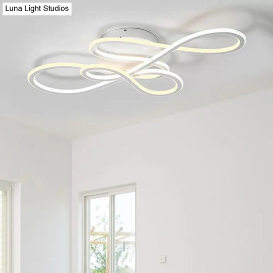 31.5’/39’ Modern Acrylic Led Semi - Flush Ceiling Light - Twisted Design Warm/White For Living Room
