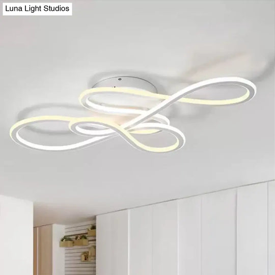 31.5’/39’ Modern Acrylic Led Semi - Flush Ceiling Light - Twisted Design Warm/White For Living Room