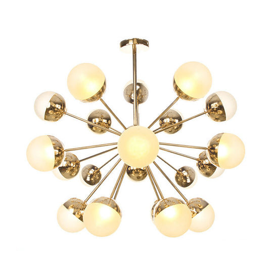 Globe Esszimmer-Halbdeckenleuchte mit weißem/klarem/rauchgrauem Glas – 9/12/15 Lichter – Modernes Design in Kupfer/Chrom/Gold