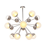 Globe Esszimmer-Halbdeckenleuchte mit weißem/klarem/rauchgrauem Glas – 9/12/15 Lichter – Modernes Design in Kupfer/Chrom/Gold