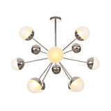 Globe Esszimmer-Halbdeckenleuchte mit weißem/klarem/rauchgrauem Glas – 9/12/15 Lichter – Modernes Design in Kupfer/Chrom/Gold