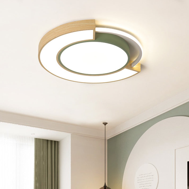 Modern Acrylic Led Flush Mount Light - Grey/Green 16.5’/20.5’ Diameter White/Warm Available