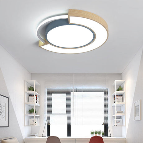 Modern Acrylic Led Flush Mount Light - Grey/Green 16.5/20.5 Diameter White/Warm Available Grey /