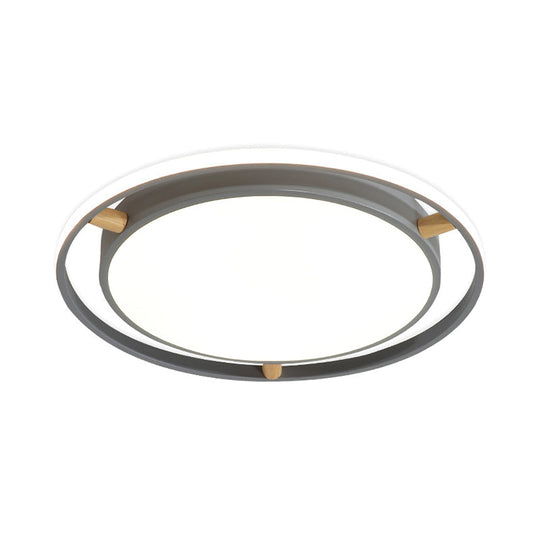 Contemporary Round Metal Bedroom Flush Mount Lighting - 16’/19.5’/23.5’ Wide Led Ceiling
