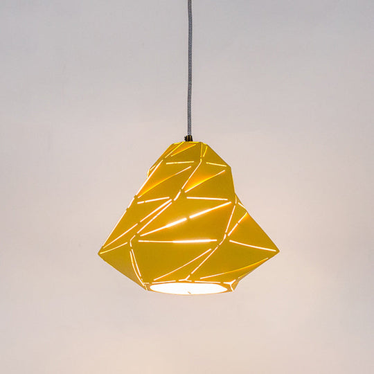 Modern Metal Geometric Pendant Light In Yellow For Dining Room