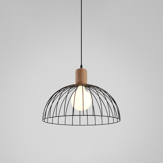 Dome Pendant Lighting - Minimalist Metal Black Pendulum Light For Living Room