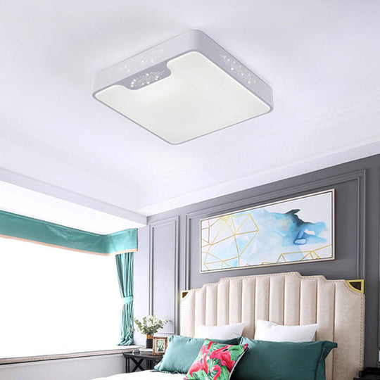 20/41 Wide White Square/Rectangle Led Flush Mount Modern Ceiling Lamp Metal / 20