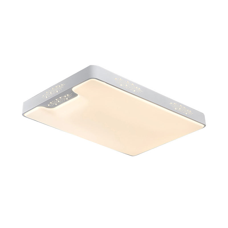 20/41 Wide White Square/Rectangle Led Flush Mount Modern Ceiling Lamp Metal