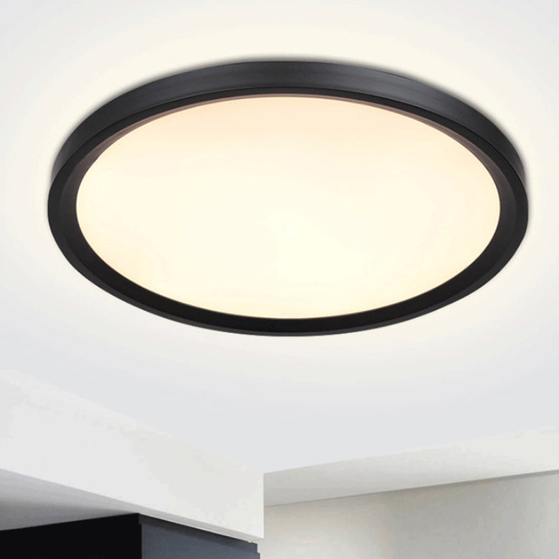 Modern Led Flush Mount Light With Metal Shade And Acrylic Diffuser In White/Warm 16/19.5 Diameter