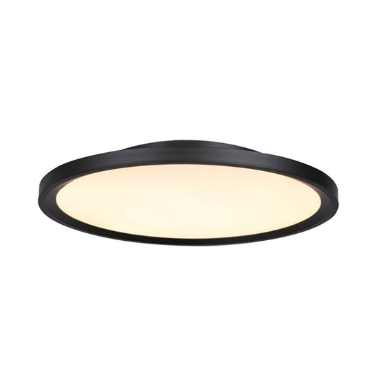 Modern Led Flush Mount Light With Metal Shade And Acrylic Diffuser In White/Warm 16/19.5 Diameter