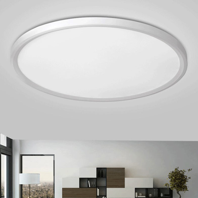 Modern Led Flush Mount Light With Metal Shade And Acrylic Diffuser In White/Warm 16/19.5 Diameter