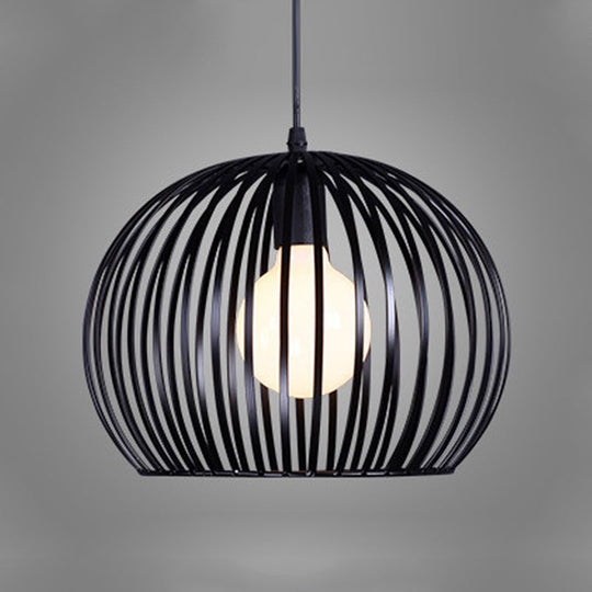 Modern Metal Sphere Pendant Light - 7-14’ Diameter 1-Light Black/White Ceiling Lamp