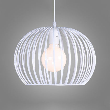 Contemporary Metal Spherical Hanging Pendant - 7/12/14 Wide 1 Head Black/White White / 12