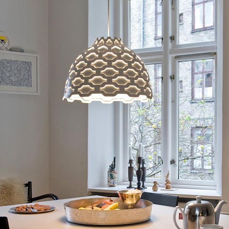 Nordic Hanging Pendant Light With Metal Bowl Shade - Ideal For Restaurants