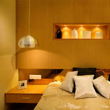 Modern Chrome Hanging Pendant Light With Down Lighting For Bedroom - Bowl Metal 1 Bulb