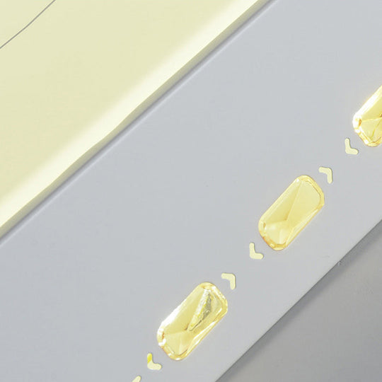 Led Flush Mount Light With Crystal Accent White Simple Style - Rectangle/Square/Round Design