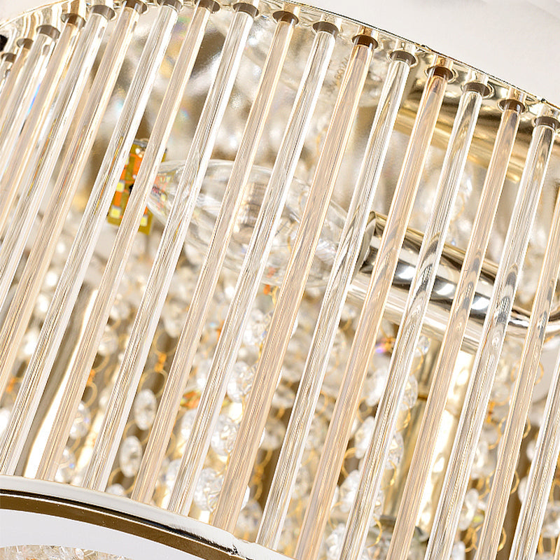 Modern Geometric Crystal Flush Mount Ceiling Light Fixture - 4 - Gold Head Design