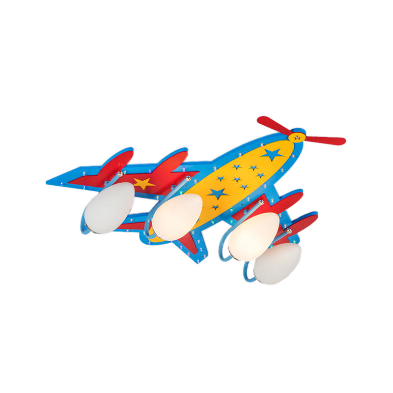 Chic Modern Flush Mount Ceiling Light Fixture With 3 Multi-Color Metal Bulbs For Kindergarten