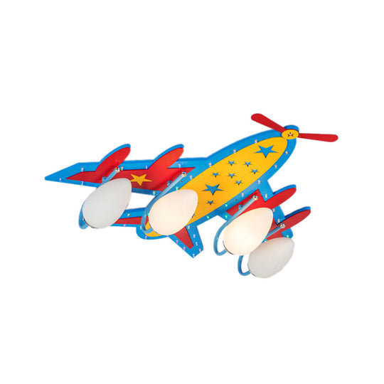 Chic Modern Flush Mount Ceiling Light Fixture With 3 Multi-Color Metal Bulbs For Kindergarten