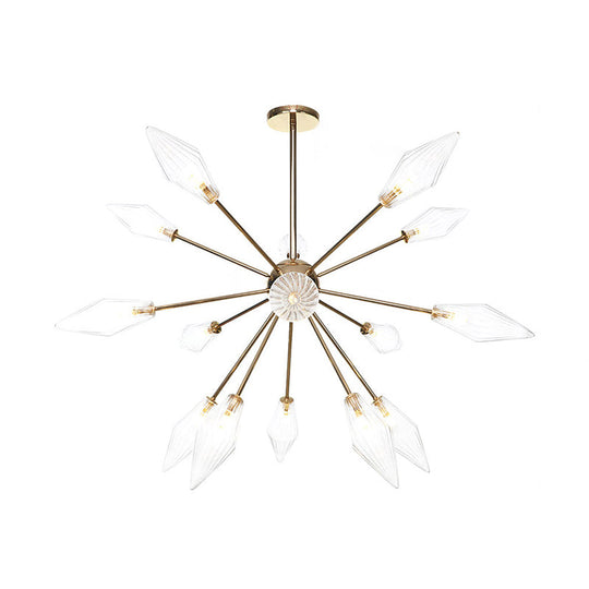 Industrial Stylish Diamond Shape Chandelier Light - 9/12/15-Head Indoor Hanging Fixture With