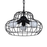 Vintage Metal Black Chandelier Pendant With 3 Lights - Stylish Lighting For Living Room