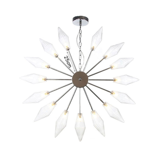 Moderner industrieller Sputnik-Kronleuchter mit Bernstein-/Klarglas – 6/9/12 Lichter – Schwarz-/Kupfer-/Chrom-Oberflächen