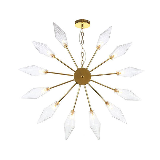 Moderner industrieller Sputnik-Kronleuchter mit Bernstein-/Klarglas – 6/9/12 Lichter – Schwarz-/Kupfer-/Chrom-Oberflächen