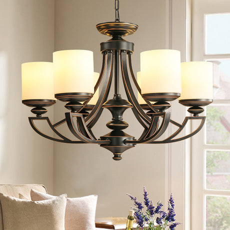 Classic Starburst Pendant Chandelier - 3/6 Lights Black Metal Ceiling Lamp Living Room Fixture With