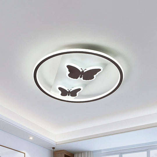 18.5/23 Modern Acrylic Brown Led Ceiling Fixture In Warm/White Light - Remote Control Dimmable /