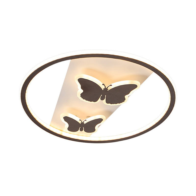 18.5/23 Modern Acrylic Brown Led Ceiling Fixture In Warm/White Light - Remote Control Dimmable