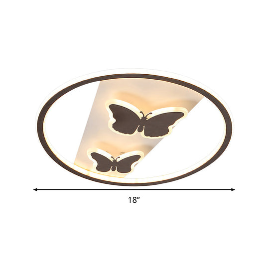 18.5’/23’ Modern Acrylic Brown Led Ceiling Fixture In Warm/White Light - Remote Control Dimmable