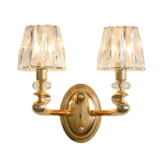 Modern Gold K9 Crystal Wall Sconce Light For Bedroom