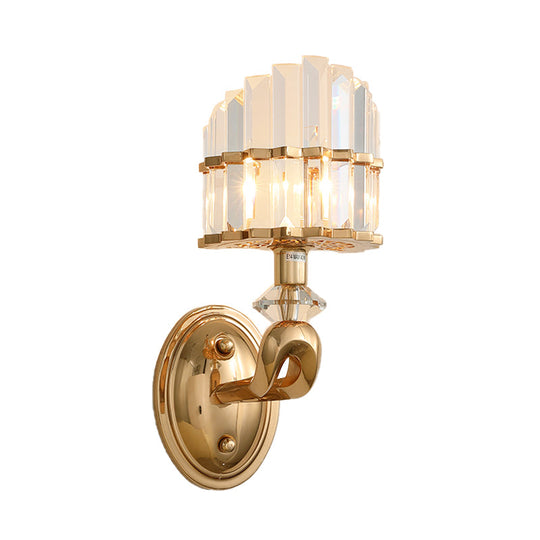 Modern Crystal Gold Wall Lamp - Geometric Design With Led Lighting Perfect For Living Room
