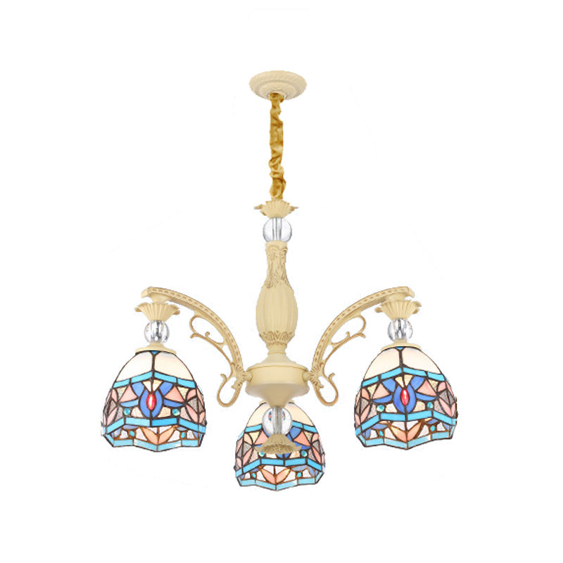 Blue Victorian Chandelier With Cut Glass Shade - 6/9/11 Lights Modern Suspension Pendant For Living